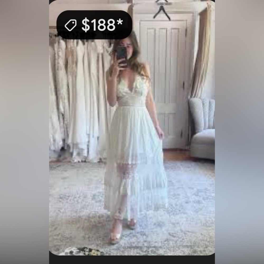 Elegant White Lace boho maxi Women’s Dress - Picture 3 of 13